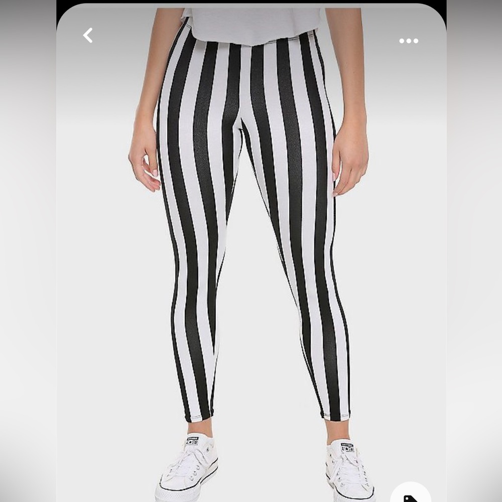 BNWT! Hot Topic Midnight Hour Black White Strip Pants